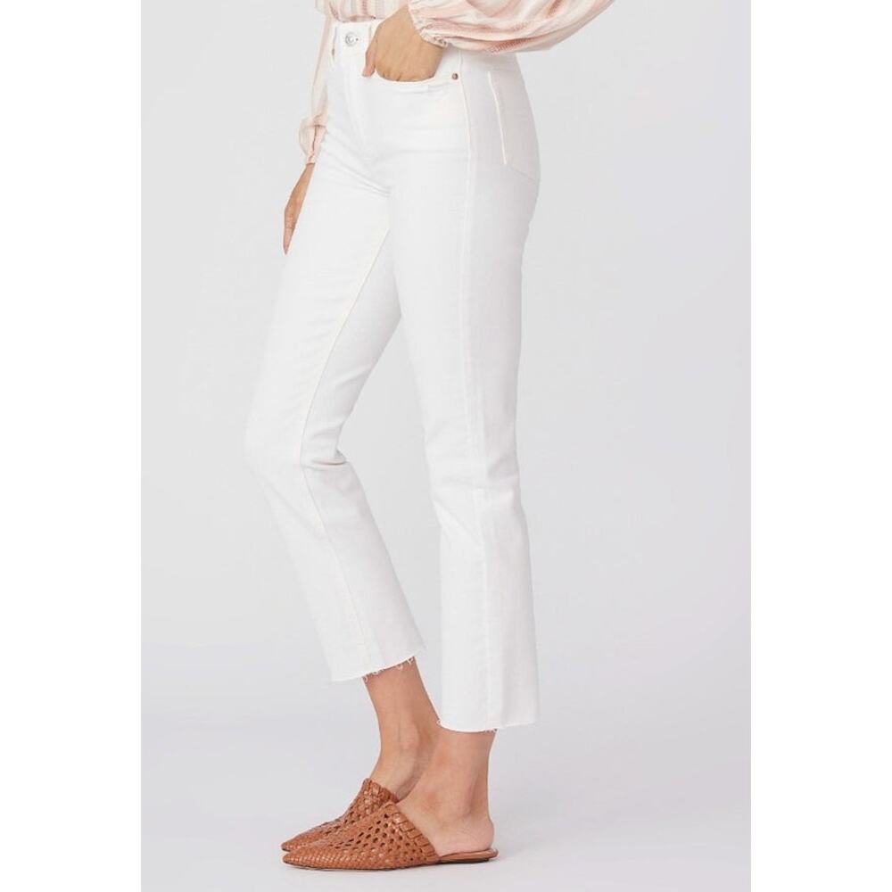 Paige Cindy High Rise Straight Leg Jeans Tonal Ecru White Size 33 NWT - Picture 3 of 12